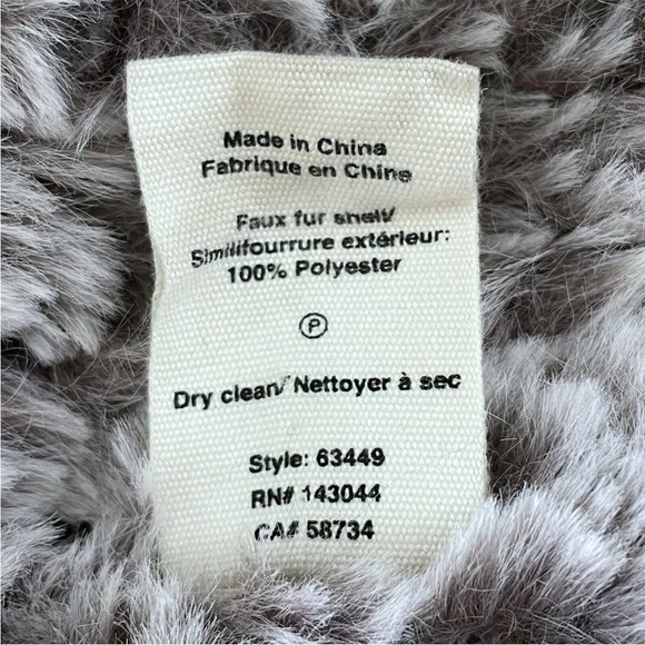 Avec Les Filles Women's Sz M Gray Faux Fur Full Zip Coat Jacket - Picture 7 of 9